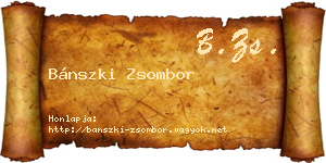 Bánszki Zsombor névjegykártya