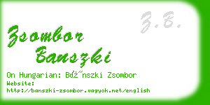 zsombor banszki business card